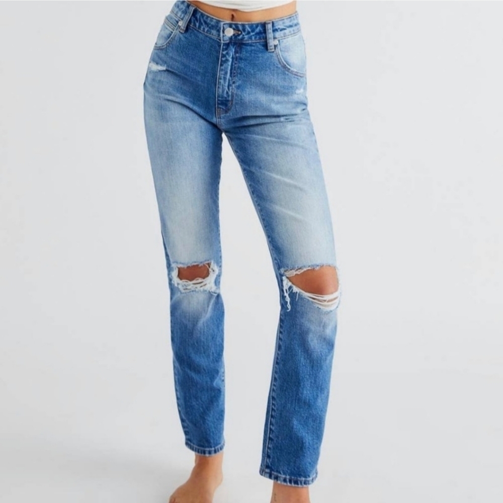 Rolla's Miller Mid Hi-Rise Ripped Knee Slim Straight Jean Women's Size 26